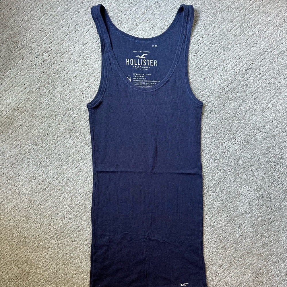 Ribbed Navy Tank Top by Hollister